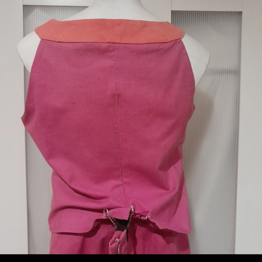 Gantos - vintage 2 piece skirt set, pink & orange tank top w/ pink skirt (12/14) - Picture 6 of 7